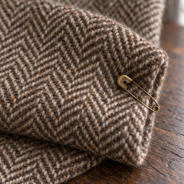Fabric macro: tweed resolved to individual yarns — gpt-image-2.5-sunburst
