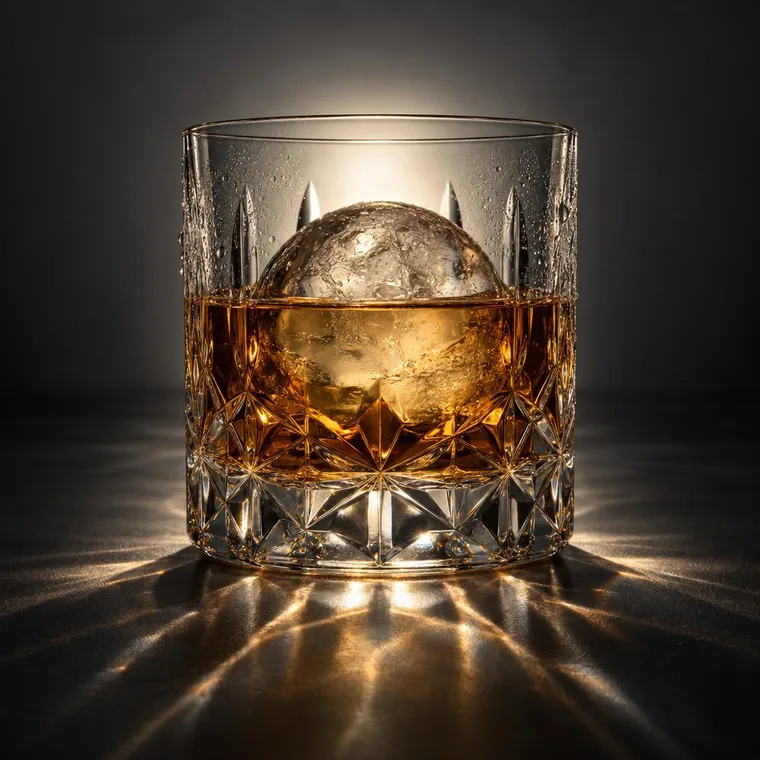 Glass and liquid: refraction under backlight — gpt-image-2.5-sunburst