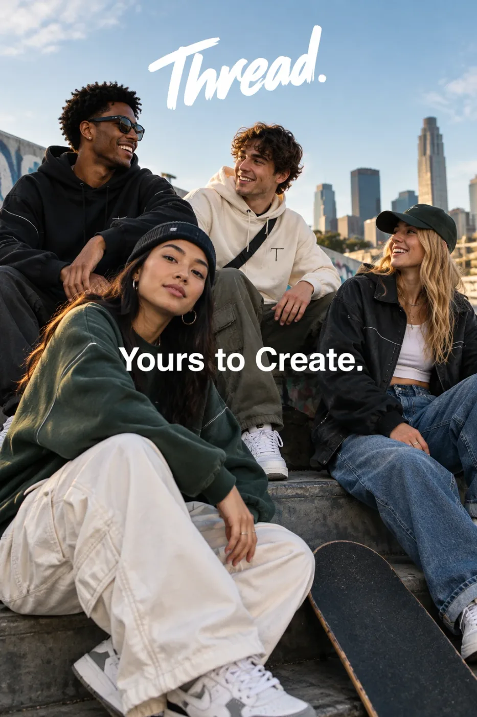Thread streetwear ad with exact typography