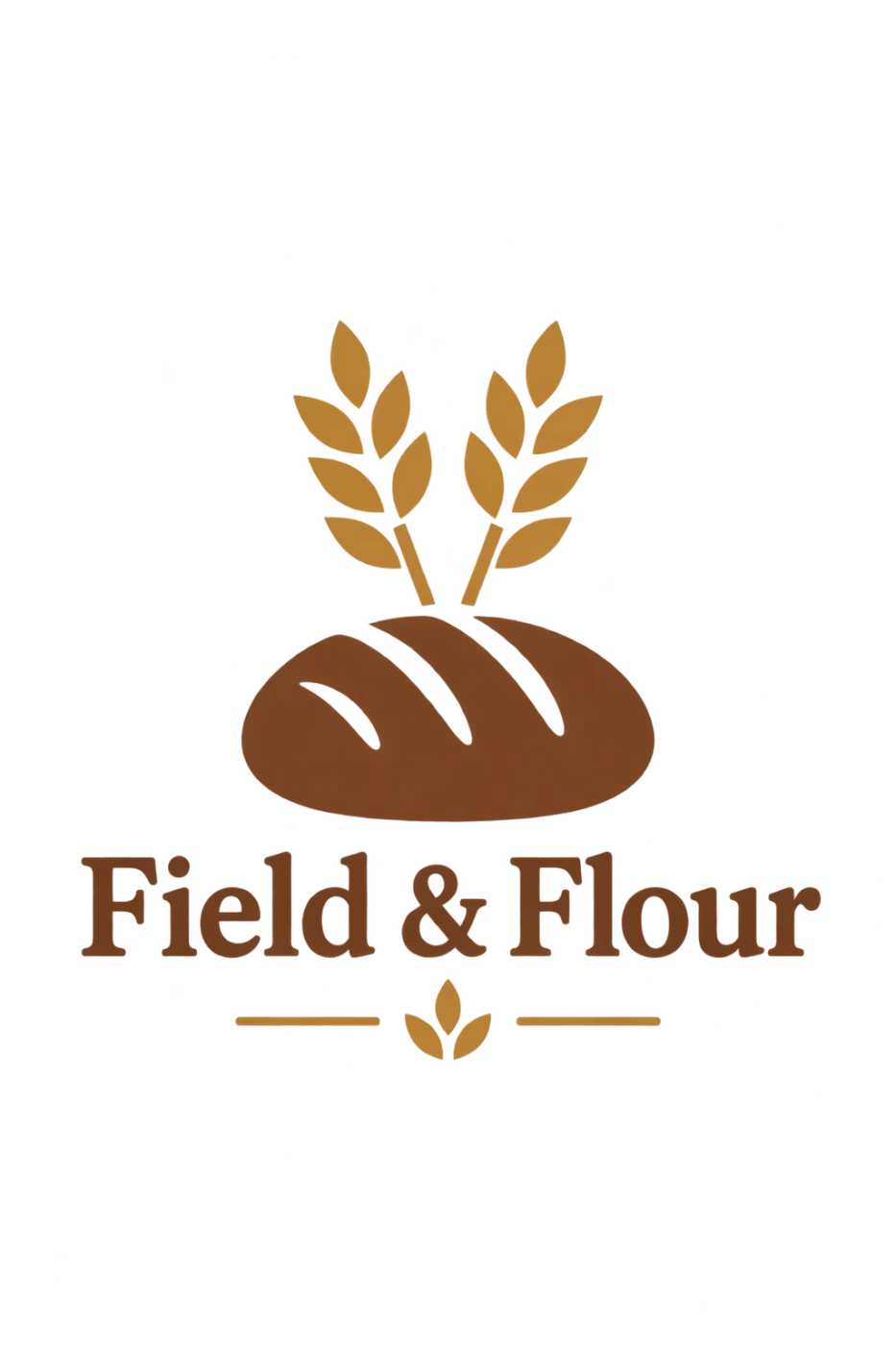 Field & Flour bakery logo, transparent background