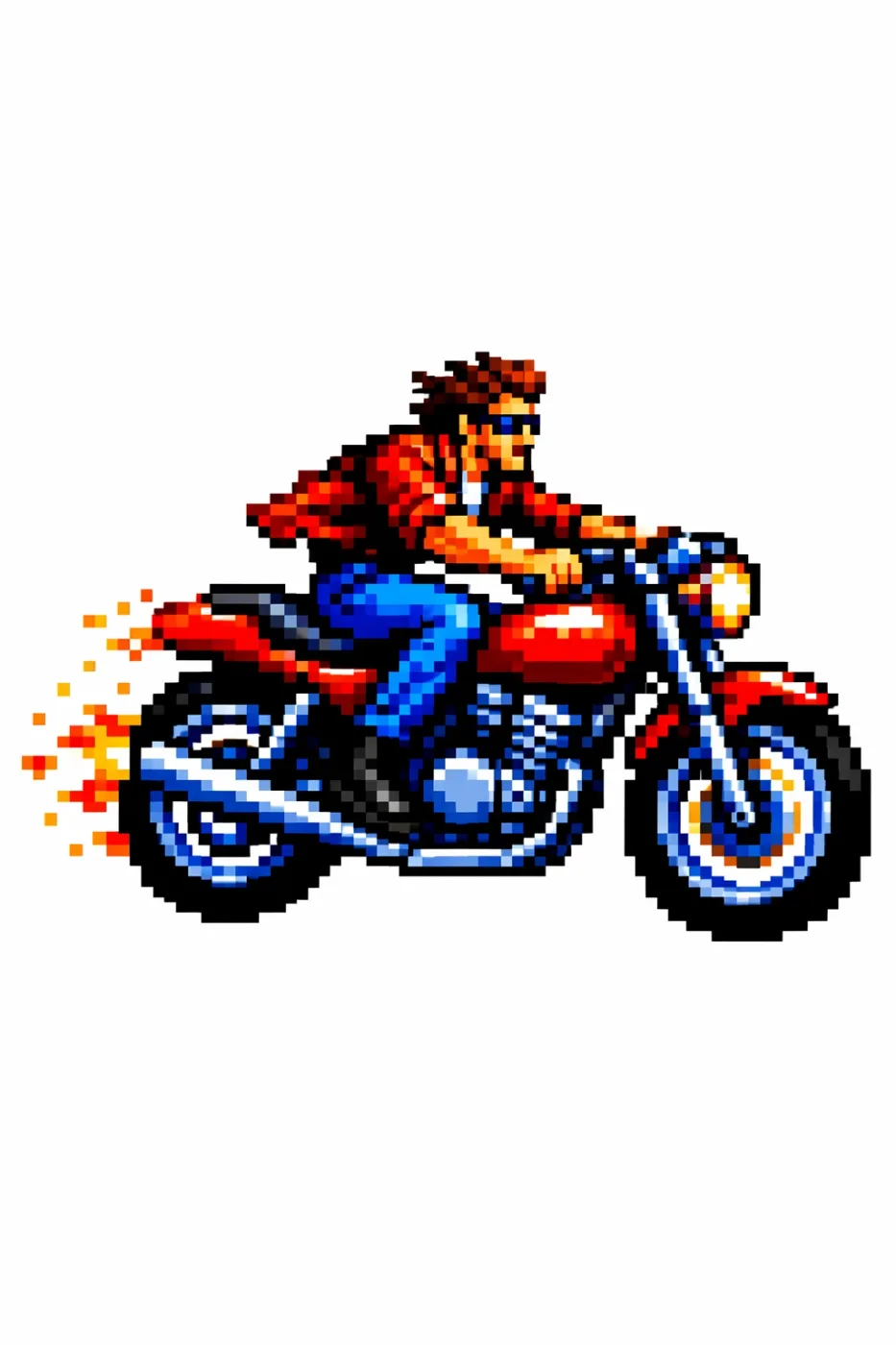 Style transfer from a reference: motorcycle rider