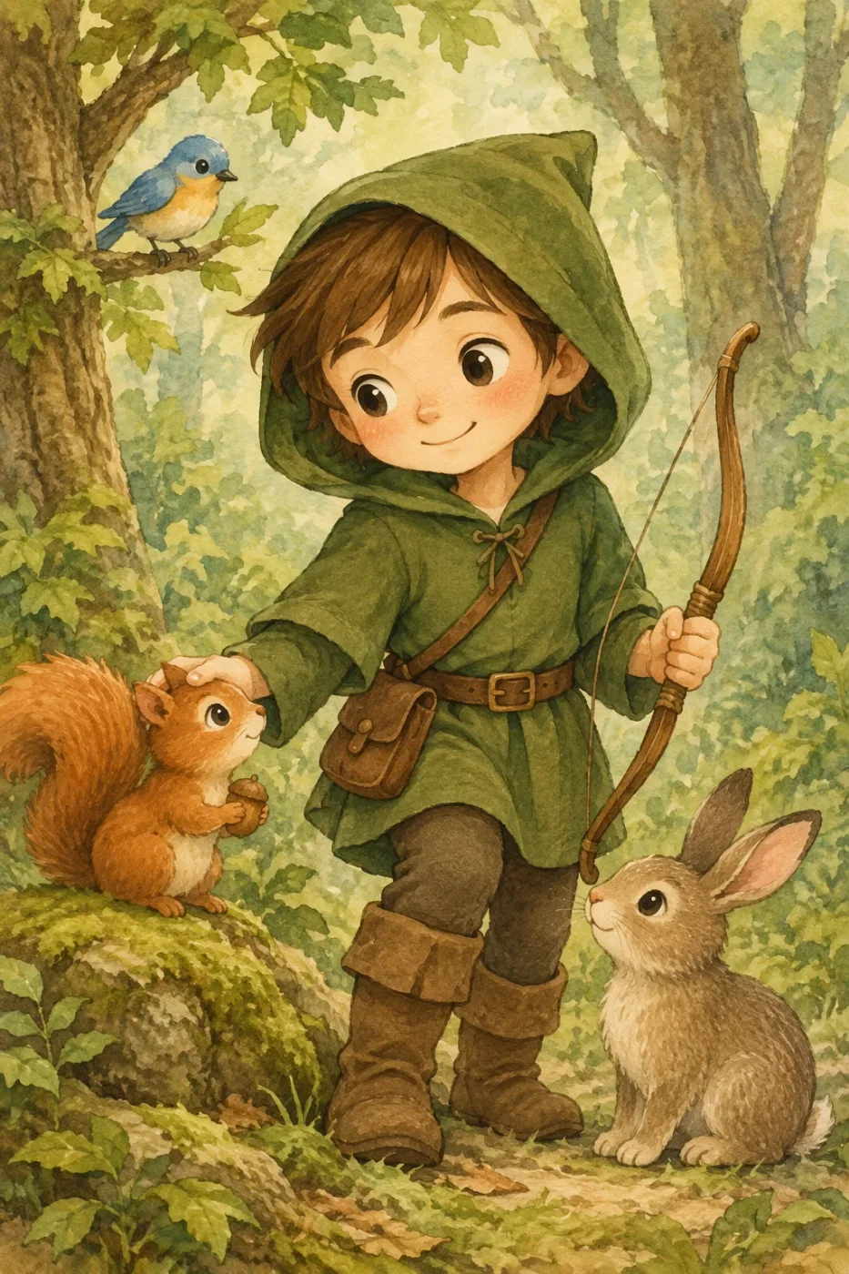 Picture book: forest hero character sheet