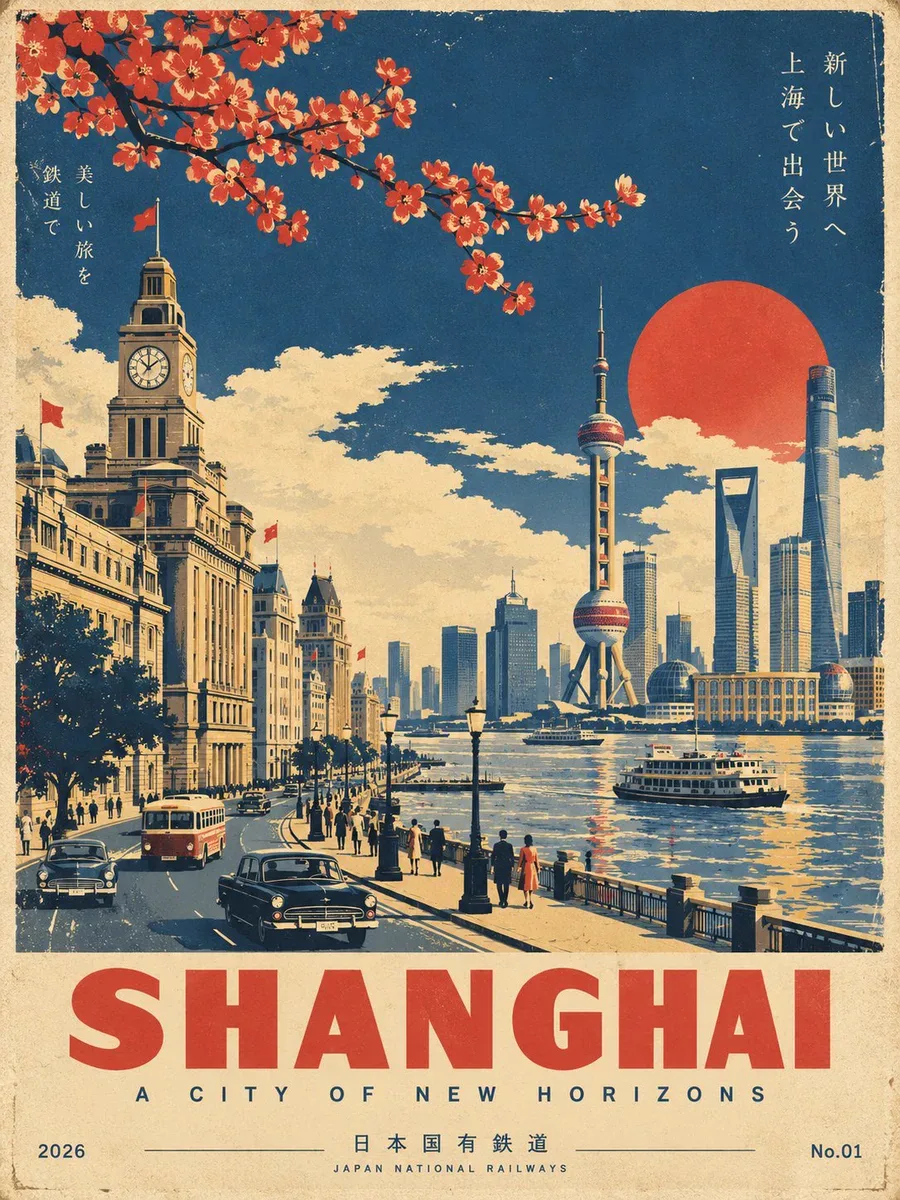 Showa-era Japanese travel poster