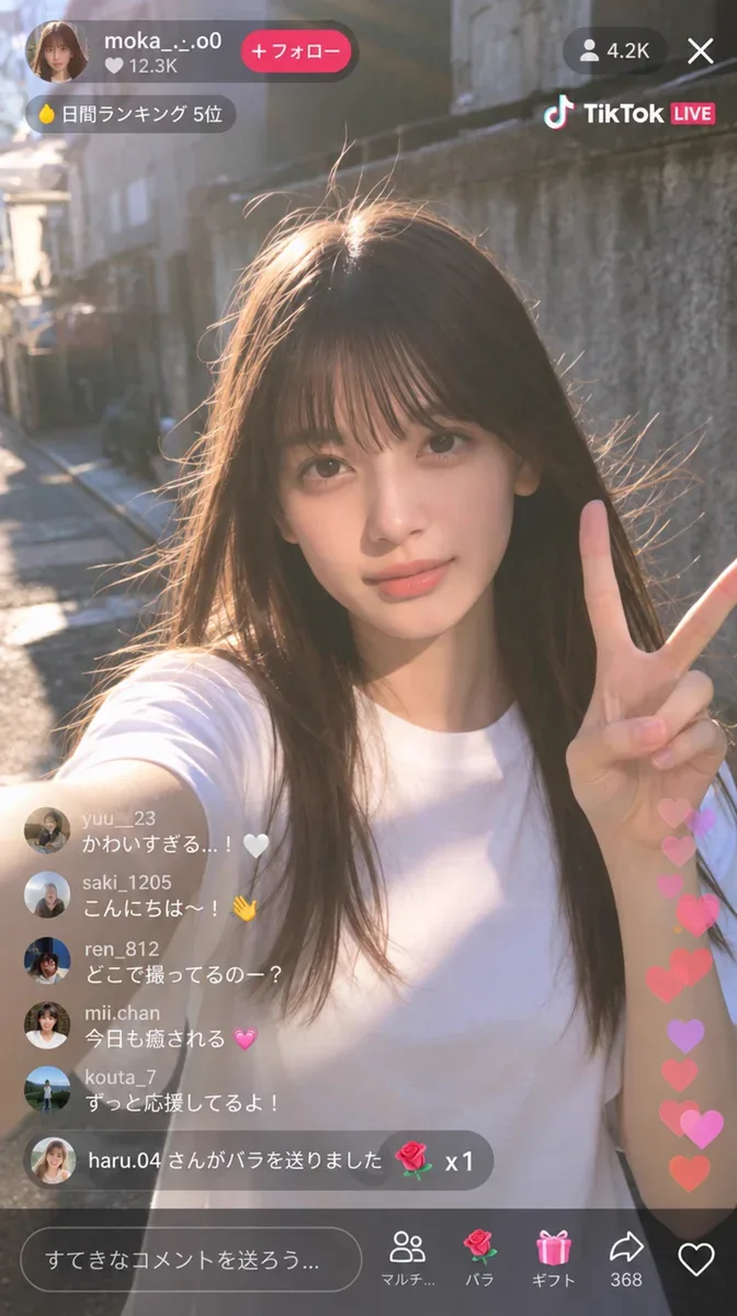 TikTok live stream frame with a reference person