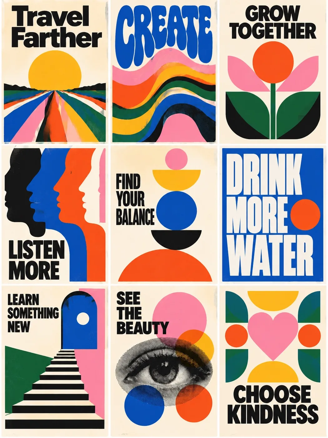 Mid-century poster grid