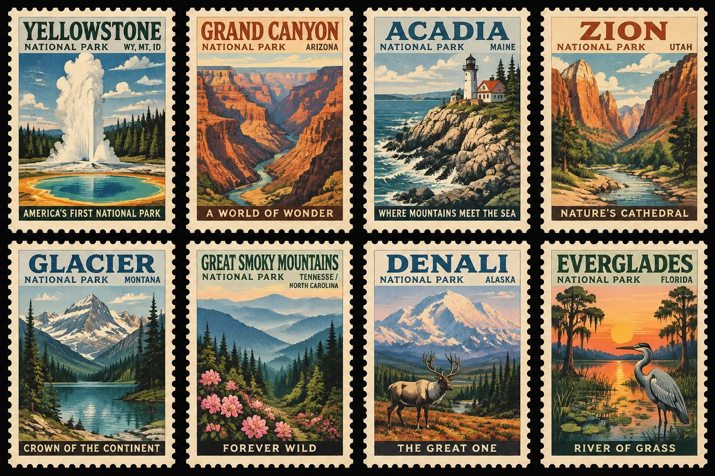 National park stamps