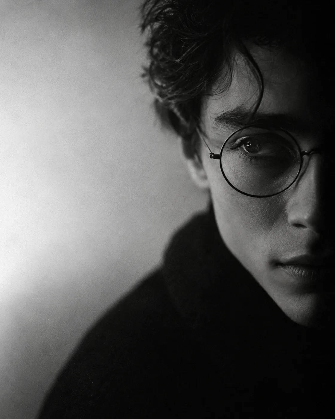 Black-and-white portrait art
