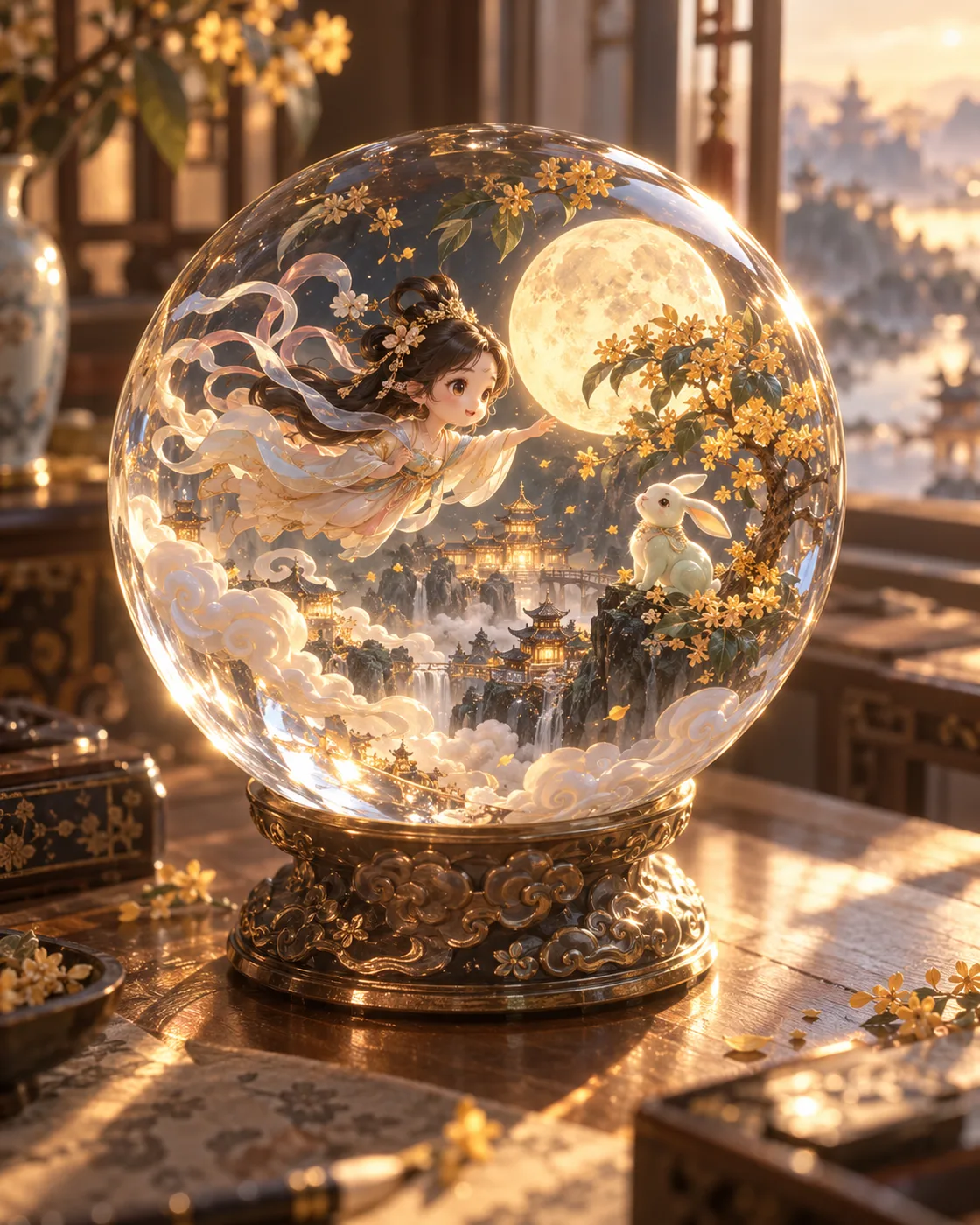 Snow globe story scene
