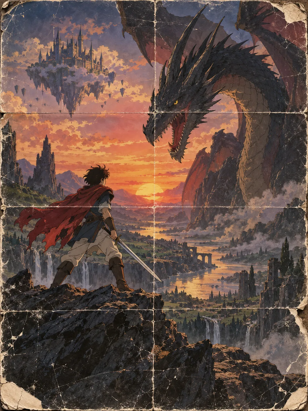 Nostalgic anime-style movie poster