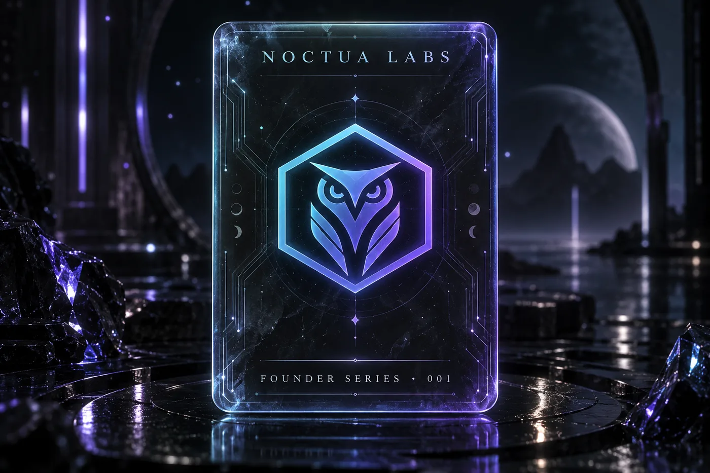 Futuristic logo trading card