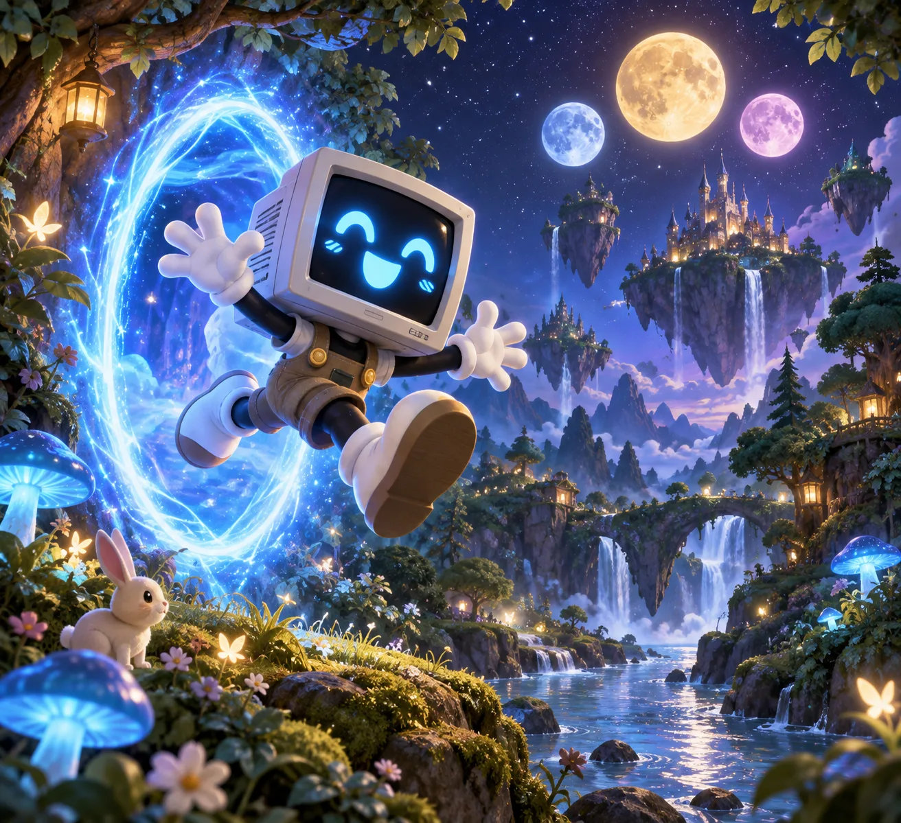 Whimsical cartoon illustration