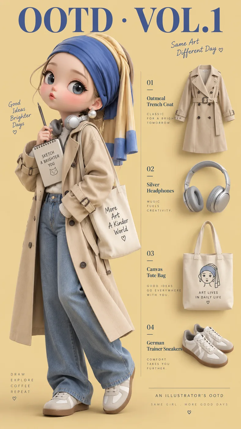 OOTD of a figure from a famous painting