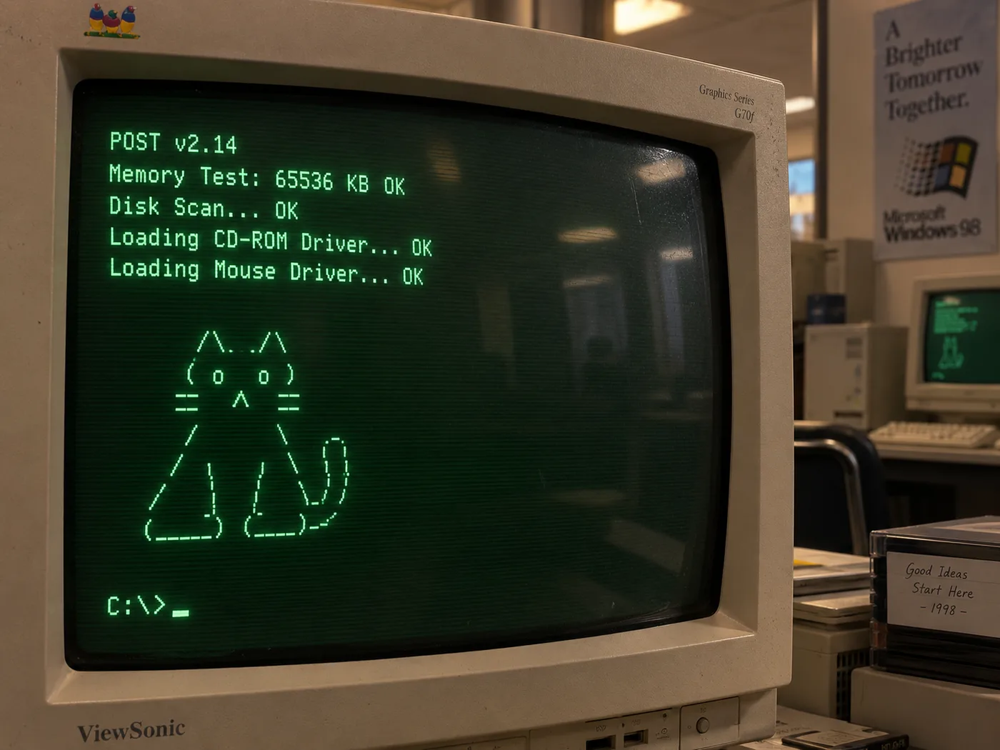 Retro CRT boot screen