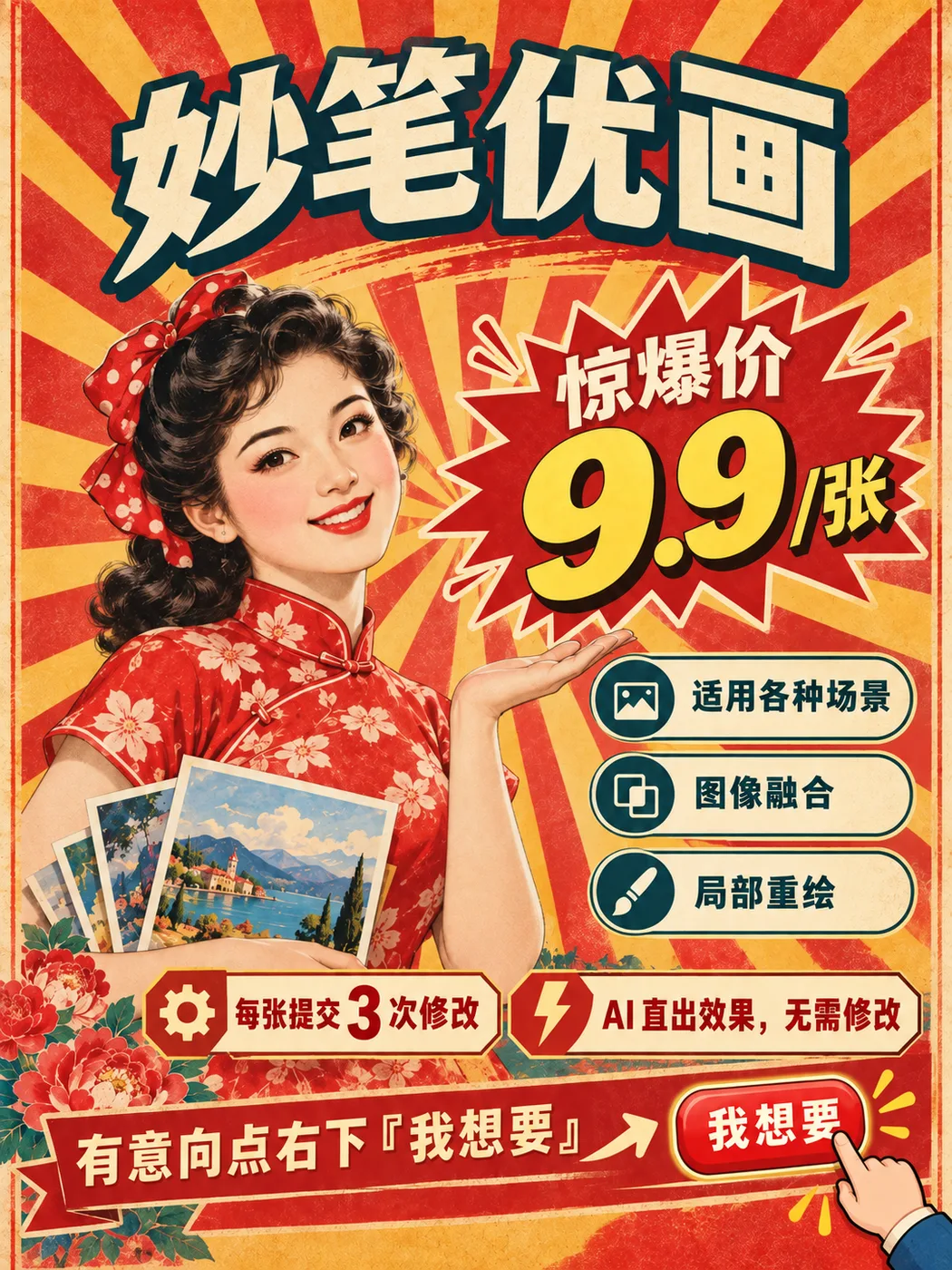 Retro promotional poster
