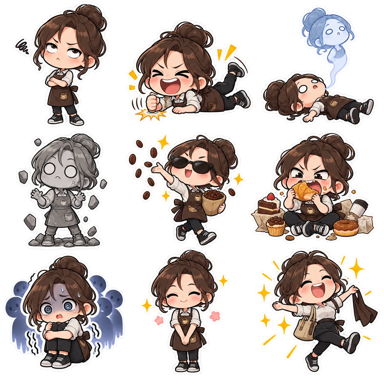 Chibi character emoji pack