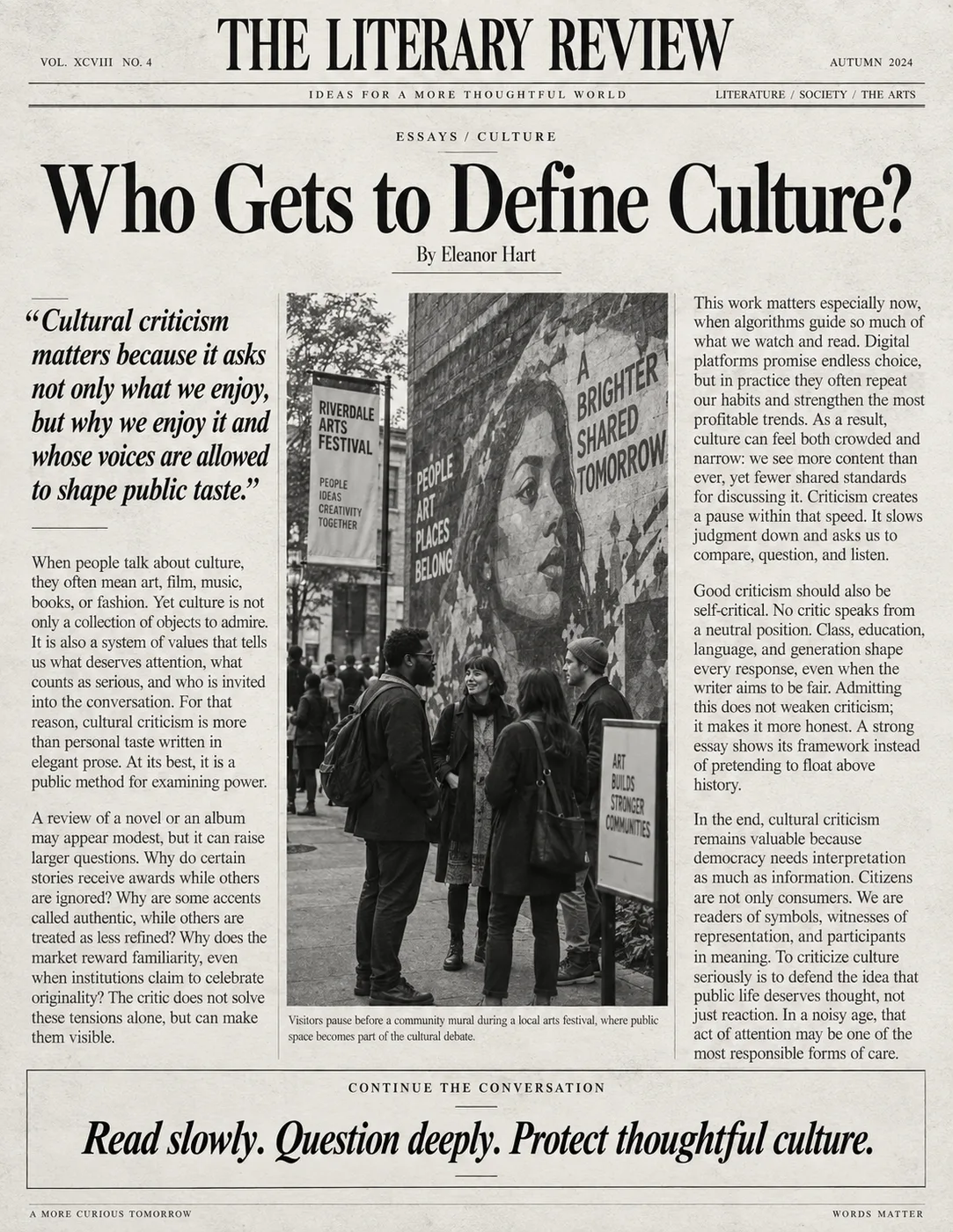 English editorial newspaper layout