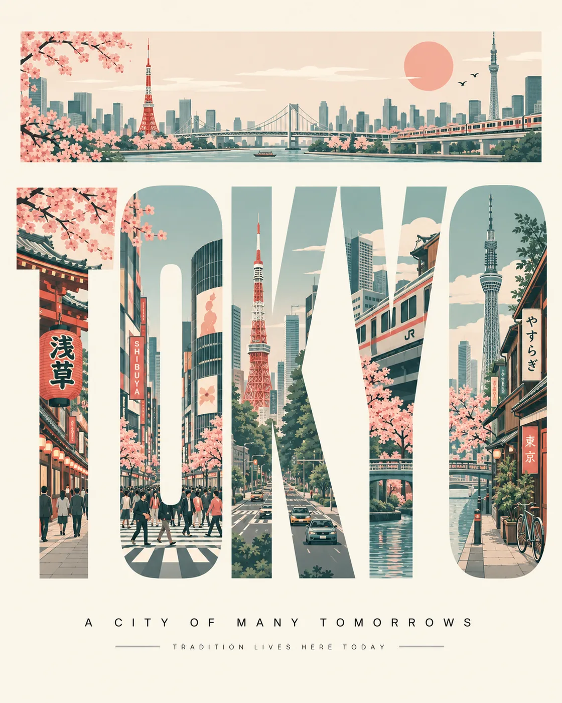 Custom landmark travel poster template