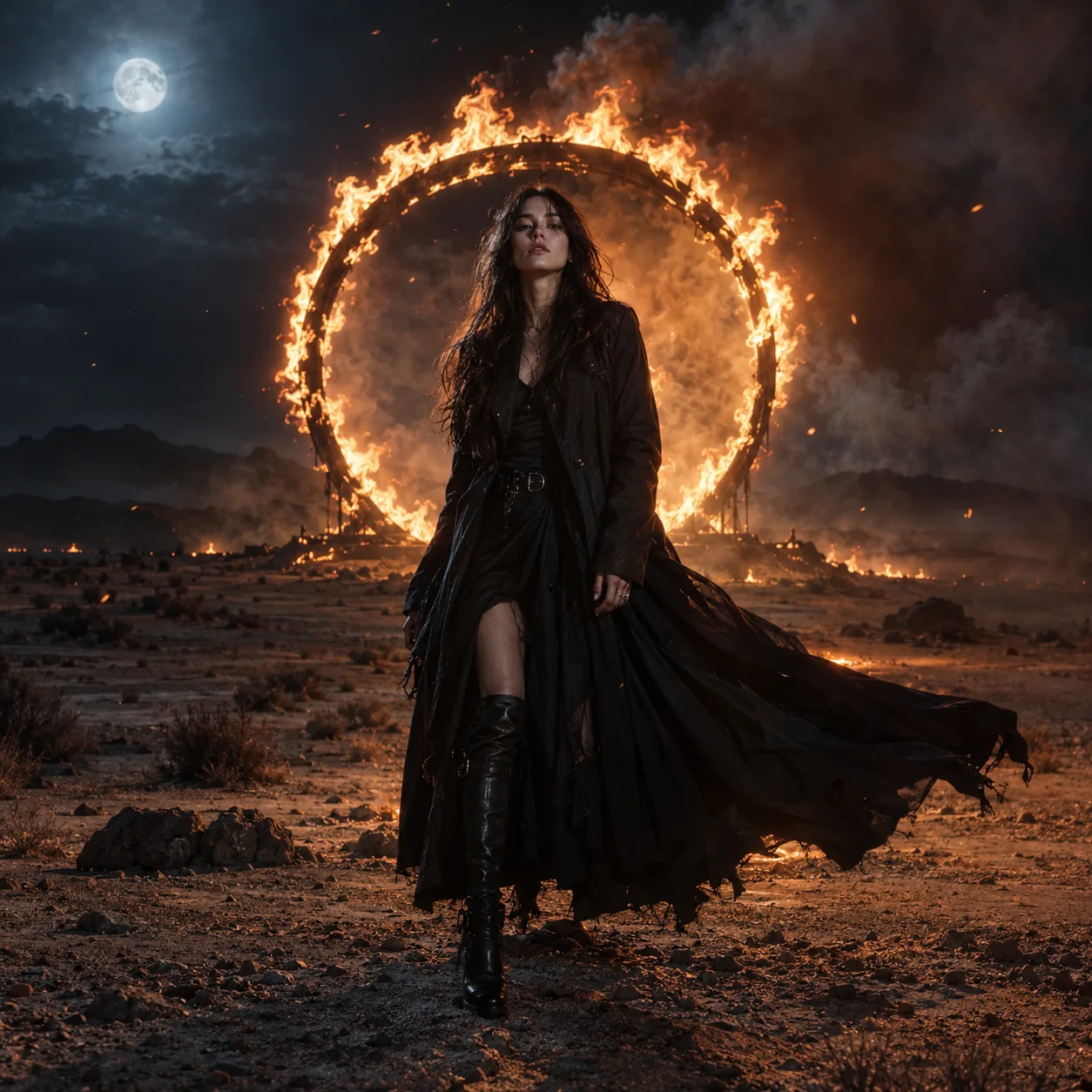 Cinematic desert "Ring of Fire" album cover