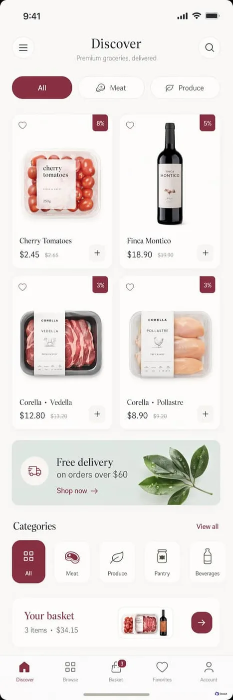Mobile UI: Artisanal Pantry