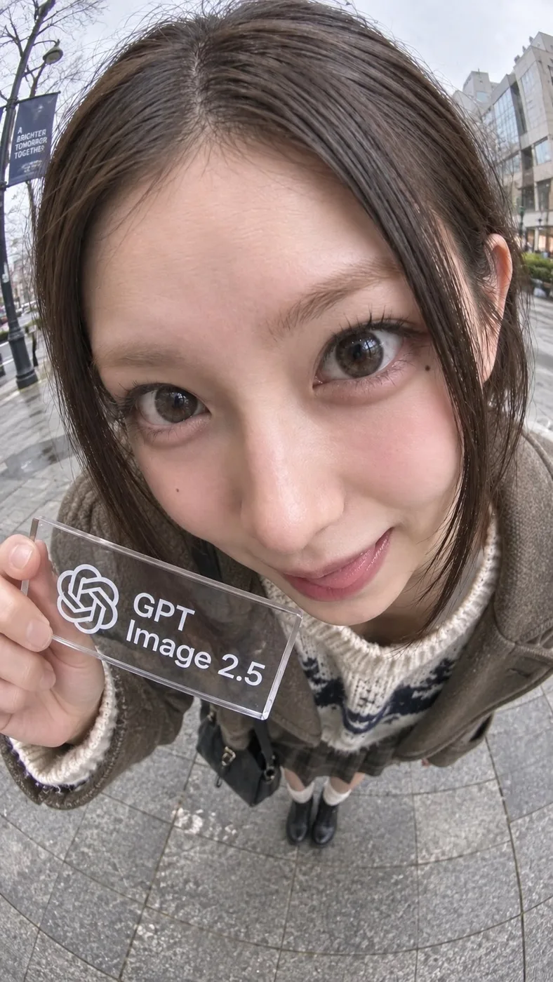 Extreme fisheye close-up selfie