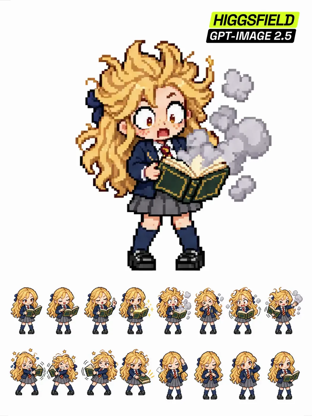 Spellbook mishap: 16-frame looping sprite sheet