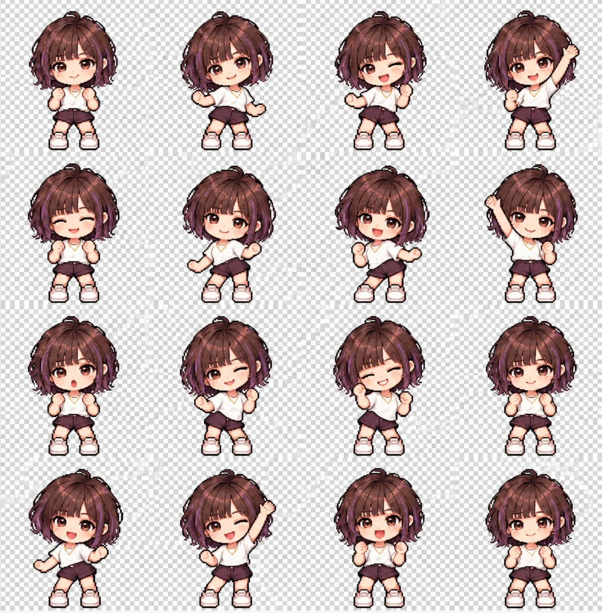 Reference photo to chibi pixel idle loop