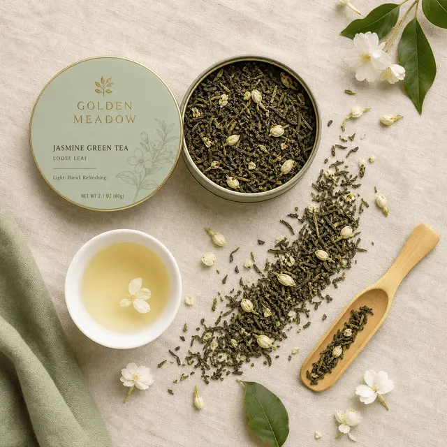 Loose Leaf Tea Tin Flatlay
