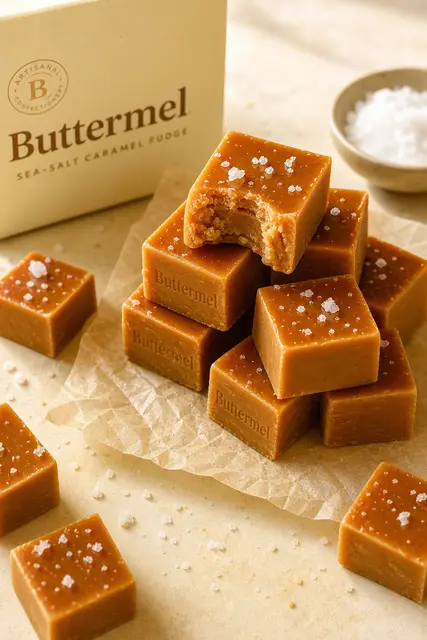 Caramel Fudge Cubes Stack