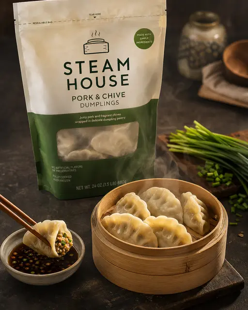 Frozen Dumplings Bag Steam