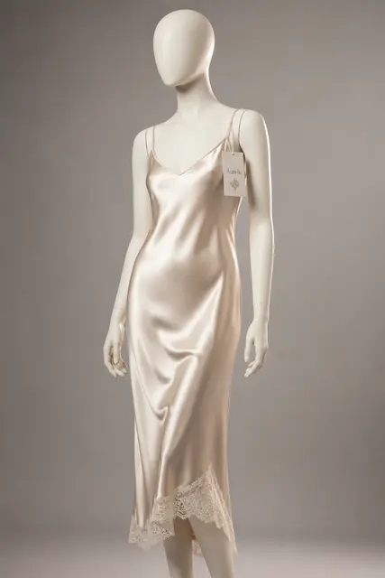 Silk Slip Dress on Mannequin