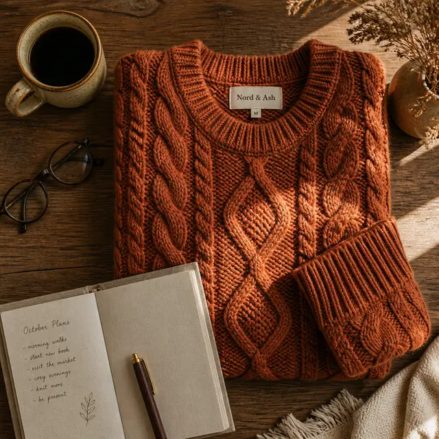 Knit Sweater Cozy Flat-Lay