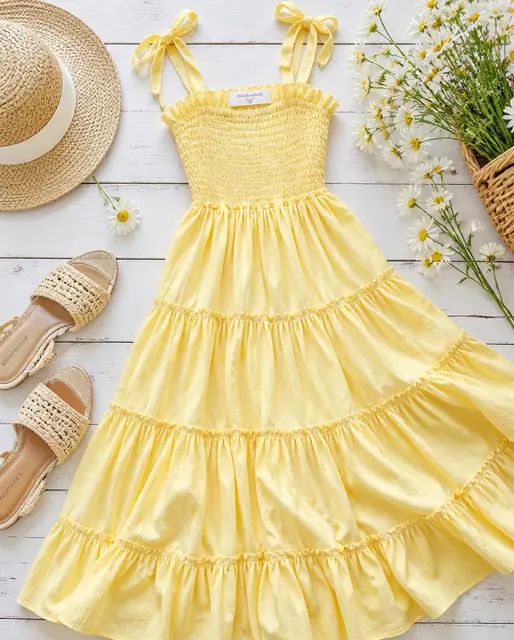 Summer Dress Pastel Flat-Lay