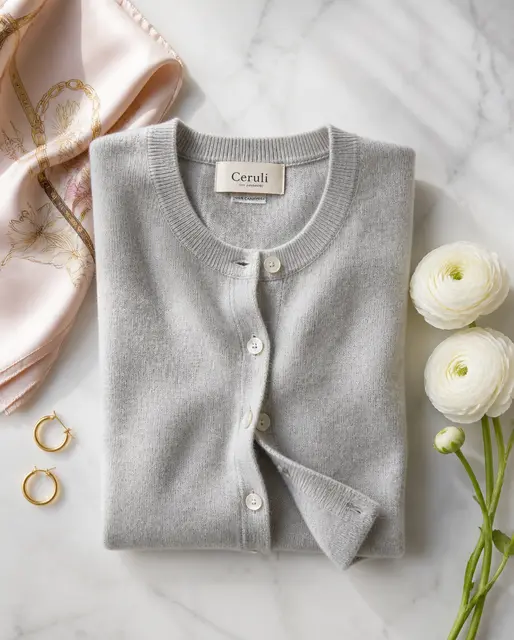 Cashmere Cardigan Flat-Lay