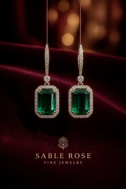 Emerald Earrings Luxe Product