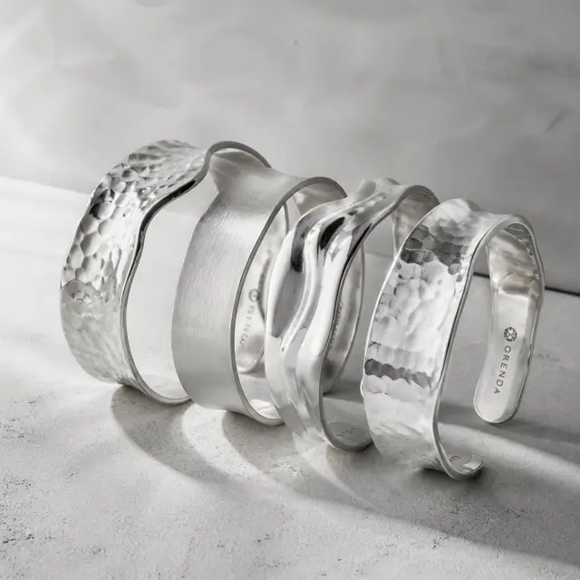 Silver Bracelet Stack Shot