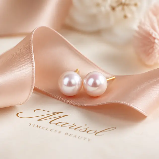 Pearl Studs On Silk