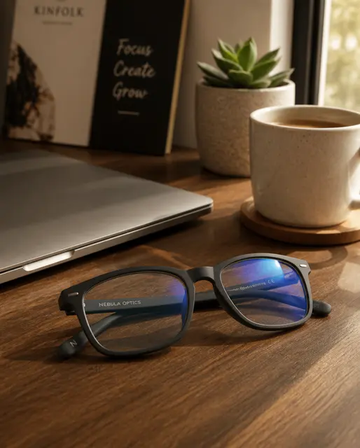 Blue-Light Glasses Desk Shot