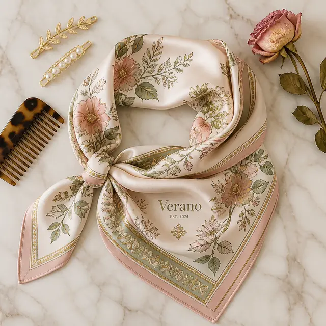 Silk Head Scarf Flat-Lay