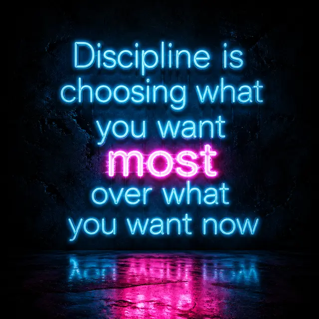 Neon Dark Mindset Quote