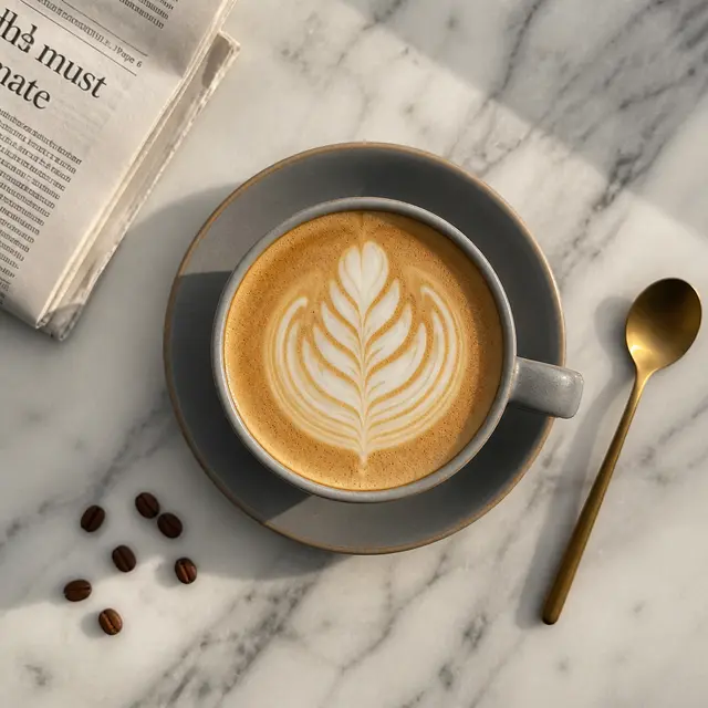 Latte Art Overhead Shot