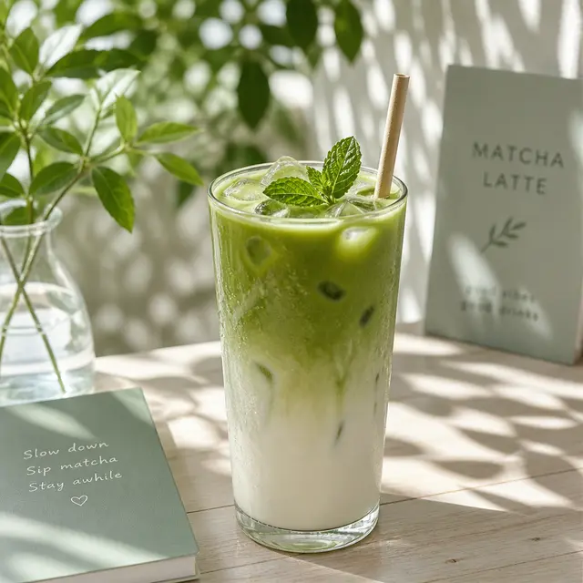 Iced Matcha Latte Aesthetic