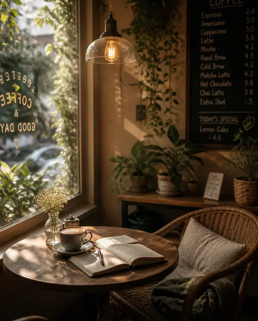 Cozy Café Interior Corner