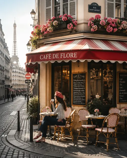 Parisian Café Street Scene