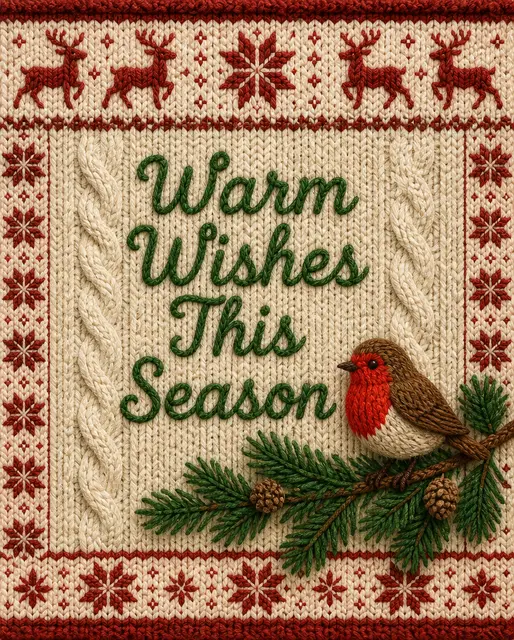 Knitted Warm Wishes Card
