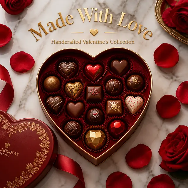 Heart Chocolate Box Topdown
