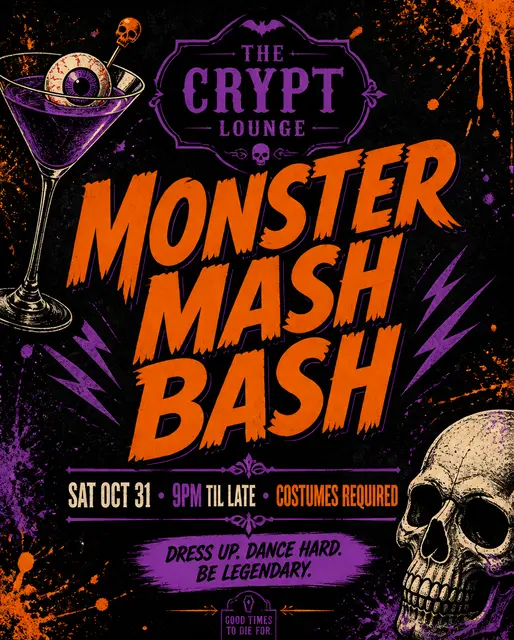 Crypt Lounge Party Flyer