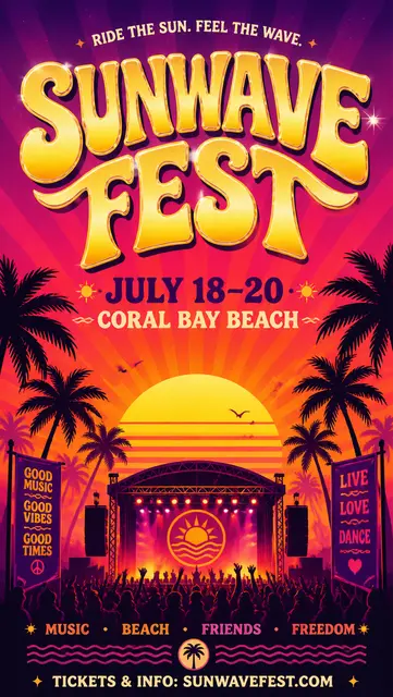 Sunwave Fest Music Poster