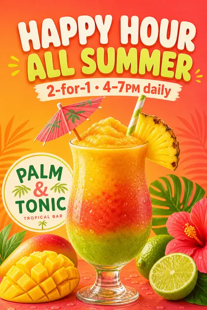 Palm And Tonic Happy Hour