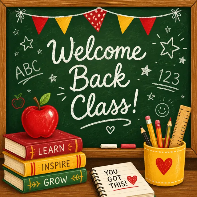 Welcome Back Class Chalkboard