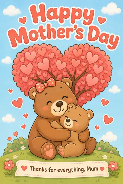 Mama Bear Mothers Day Card